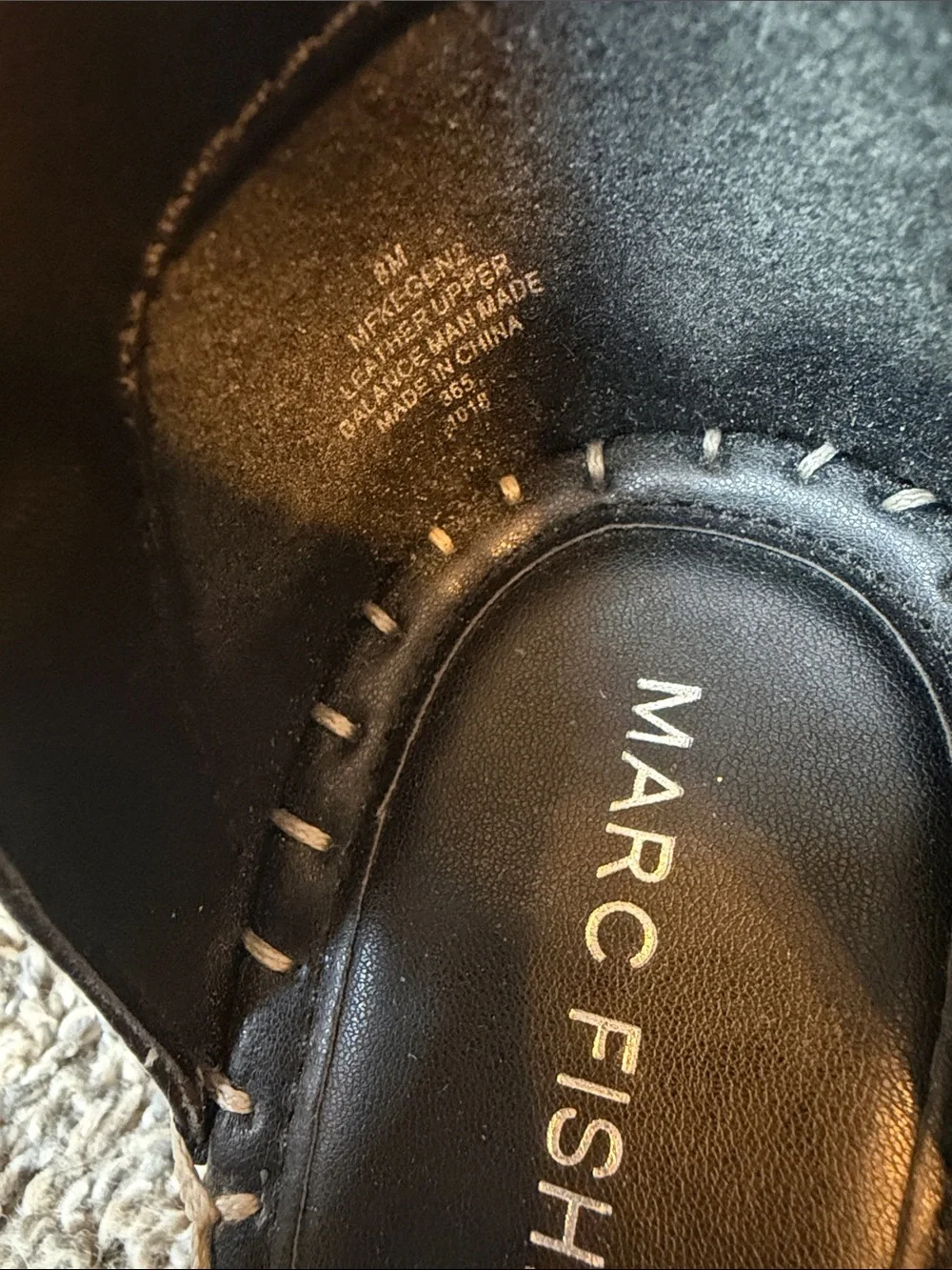 Marc Fisher Kegan Black Studded Espadrille Wedge Sandals
